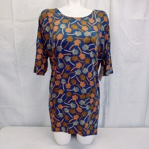 NEW LuLaRoe "Irma" Tunic Top T Tee Shirt Dress Womens Sz Large Thistle Artichoke